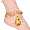 Tornozinhos U7 Summer Jewelry Foot Bracelet para mulheres de abacaxi de cor de ouro/prata Tornica Sandals Barefoot A307