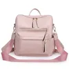 PU Convertible Shoulder Backpack Solid Vegan Leather Backpack-Purse Travel Shoulder Bags Gift School Bag JA128