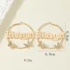 Boucles d'oreilles pendantes 6 paires/lot bijoux fantaisie métal lettre Babygirl papillon boucle d'oreille pour les femmes