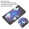 Leder-Flip-Wallet-Hüllen für iPhone 14 Pro Max 13 Mini 12 11 XS XR 7 8 Cartoon-Blumen-Schmetterlings-Druck, Katze, Tiger, Schleife, Hund, Ausweishalter, Ständer, Schutzhülle