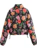 Mujer Down Parkas ZXQJ Mujeres Moda Grueso Cálido Impreso Algodón Acolchado Chaqueta Abrigo Vintage Manga larga Cremallera frontal Mujer Outerwear Streetwea 221208