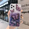 Custodie morbide per cellulari Butterfly Quicksand per iPhone 14 13 12 11 pro custodia glitter love heart copertura liquida 8 7 Plus xs max xr x