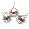 Christmas Decorations Jingle Bells Star Tree Round Shape Hanging Ornaments Po Props Cone Double Decoration Xmas Gift Silver Red Berry Pine