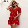 women's new summer love print Short Sleeve Dress Large women casual dress