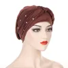 Mulheres muçulmanas tranças de seda pré -amarrado Crystal Turban Hat Lacarf Cancer Chemoie Beanie Cap Headwearwraping Capa