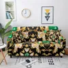 Stol täcker Golden Barock Flower Elastic Sofa Slipcover Protector Sectional Couch Corner fåtölj 221208