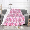 Blankets Pink Roller Rabbit Coral Fleece Plush Autumn Winter Cute Animal Super Soft Throw Blanket for Bedding Office Quilt 221208263l