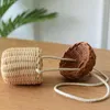 Borse portaoggetti Borsa di paglia Estate Mini Rattan intrecciato Frutta per bambini Bambù Spalla portatile