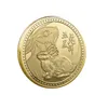 2023 중국 토끼 수집 가능한 동전 럭키 12 조디악 골드 동전 빈티지 컬렉션 기념품 새해 장식 선물 5982770