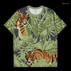 Мужские рубашки Tiger животные художники Jungle Wild Nature Leopard Leisure Party Городская одежда мужская рубашка мода летняя одежда