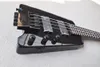 4 Strings Black Headless Electric Bass Guitar with Floyd Rose Rosewood Fretboard 24 Frets Customizable