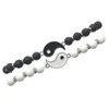 Link Bracelets 1 Pair Tai Chi Bagua Pendant Couple Bracelet Hair Band Wrist Jewelry Gift For Lover NIN668