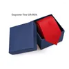 Bow Ties 2022 Arrivals Fashion Red Striped Men's Tie 7cm Slim Wedding Party Necktie Groom Neck Gravata Corbata With Gift Box