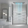 Потолочный монтированный светодиодный музыкальный душевой головка 600x800 мм осадки в ванной комнате водопад туманный термостатический душ смеситель с струй