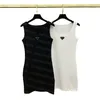 Kvinnor Casual Sling Dress Designer Knits Es Triangle Badge Fashion Sleeveless Sticked kjolar