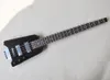 4 strängar svart huvudlös elektrisk basgitarr med Floyd Rose Rosewood Fretboard 24 FRETS Anpassningsbara