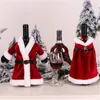 Decorações de Natal Papai Noel Decoração de Wine Bottle Botty Bag Family Tanal's Red Table Deco