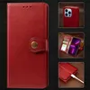 Wallet Phone Cases for iPhone 14 13 12 11 Pro Max X XS XR 15 Plus Pure Color Round Iron Buckle PU Leather Flip Kickstand Cover Case with Card Slots