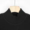 男性用セーターデザイナー秋と冬の新しい黒い白いf幾何学パターンハーフハイカラーニットトップクールルーズセーターの男性女性1f0y