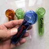 Derniers tuyaux en verre de tabac concombre main Heady Pyrex cuillère Bongs huile ongles fumer tuyau épais 7 couleurs 4.0 pouces