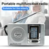 Portable Jambon Radio Taille De Poche Antenne Télescopique Alimenté Par Batterie Mini Multifonctionl AM FM Radio pour Elder BC-R2048