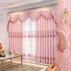 Curtain High-grade Chenille Embroidered Curtains Living Room European-style Bedroom Floor-to-ceiling Balcony High Shading Bay Window