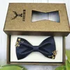 Bow Ties Men's Tie Fashion Casual Metal Golden Floral Bowtie For Men High Quality Solid Color Black Wine Red Butterfly