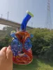Zwitserse Dubbele Percolator Water Bong Waterpijpen 14mm Vrouwelijke Joint Kleurrijke Olie Brander Dab Rig met Glazen Kom