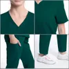 Lab Clinical Workwear Scrub Coat Unisex Nursing Uniform Medical Clothes Opening-Workwear Spa Uniform Dentistry Suit Surgical Set