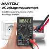 AMITOU DT830B Digital Multimeter AC/DC LCD Mini Voltmeter Ammeter Ohm Tester 750/1000V Hög säkerhet Handhållare med sond