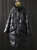 Parkas pour femmes Ailegogo hiver femmes épais chaud blanc vers le bas longue veste décontracté femme coupe ample col montant fermeture éclair poche manteau neige vêtements d'extérieur 221208