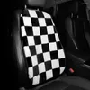 Housses de siège de voiture hiver coussin intérieur en peluche échiquier créatif treillis universel chaud décoration noir et blanc