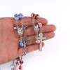 Choker Trend Fanspotted Flower Rosary Cross Necklace Virgin Mary Center Accessories Christian Church Jewelry