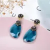 Dangle Boucles D'oreilles 2022 Conception Corée Amoureux À La Mode Bijoux De Mode Rétro Dame Élégante Irrégulière Géométrie K9 Avancé Verre Femmes