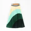 Skirts Sr Summer Women Cartoon Printing Midi Pleated Skirt Floral High Elasticity Jupe Femme Green Plus Size Mx190731 Drop Delivery Dh42L