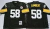 Football Jerseys NCAA 75th Vintage 36 Jerome Bettis Jerseys 43 Troy Polamalu 58 Jack Lambert 33 Merril Hoge 47 Mel Blount 52 Mike Webster Jersey Mitchell Ness Bla