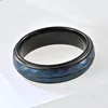 Banda de anel de aço de tungstênio de dois cores de 6 mm de rombus de 6 mm para homens de jóias finas de hip hop