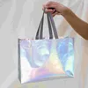 Bolsa de embrulho de presente Tote Tote reutilizável Partido Holográfico Iridescente Compras Candros de Candas