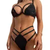 seksspeeltje Grootte verdelen sexy lingerie vrouwen gevoel knop lint stalen ring bh puur verleidelijk dienstmeisje pak