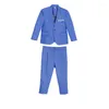 Set di abbigliamento Abiti formali per bambini Set Autunno Bambini Ragazzi Blazer blu Abiti Uniforme scolastica per adolescenti Costume Pinao Performance 14 anni