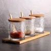 Storage Bottles Set Nordic Style Glass Seasoning Jar Salt Sugar Bowl Kitchen Box Bottle Home Accessories 3Pcs