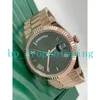 Relojes para hombre de grado superior 41 mm Esfera romana verde Movimiento automático Oro rosa Acero inoxidable completo 2813 Relojes de pulsera mecánicos Regalos