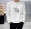 Fashion Brand Men's Hoodies & Sweatshirts Embroidery Sweatwear Europe and America Fashion Versatile Long Sleeve Round Neck Men Slim Fit Top