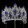 Anmutige blaue Kristalle Krone Hochzeit Braut Tiara Haarschmuck