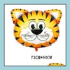 Fête Décoration Grande Taille Animaux De Bande Dessinée Feuille Ballon Tigre Lion Vache Singe Aluminium Film Ballons Enfant Jouet Anniversaire Mariage Goutte Dhe6P