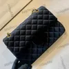 Kadın klasik c çift flep kadife omuz çantaları kapitone çok pochette altın metal donanım matelasse zincir crossbody lüks tasarımcı çanta 25cm