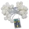 Decorações de Natal Led Led Flower Ball String Lighting Day Decoração de jardim Lanternas Sepak Takraw Lights Supplies de férias românticas