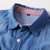 Men's Casual Shirts Male Business Thin Denim Shirt Classical Fashion All-Match Cowboy Short Sleeve Jacket 2022 Summer Men'S Cotton Top