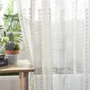 Tela da janela redonda da cortina Minimalista moderno para o quarto de estar semi -bordado semi -bordado de bordado branco TULEL