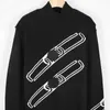 Мужские свитеры дизайнер осень и зима Новый черный белый Fe Geometric Pattern Половина высокого вязаного воротника Top Cool Dese Sweater для мужчин Женщины 1F0Y